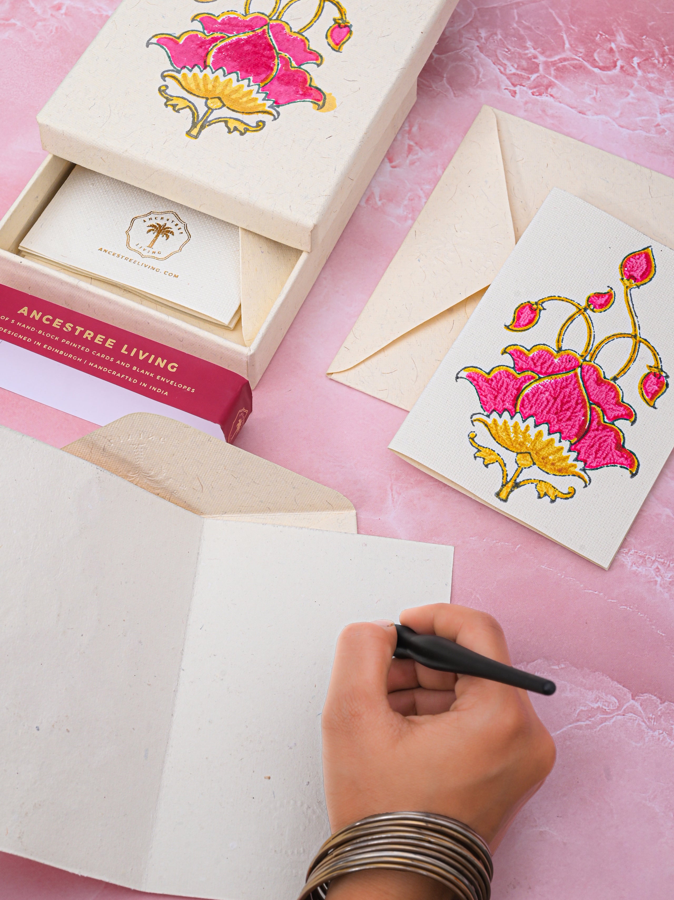 Hand block Printed Box and Cards